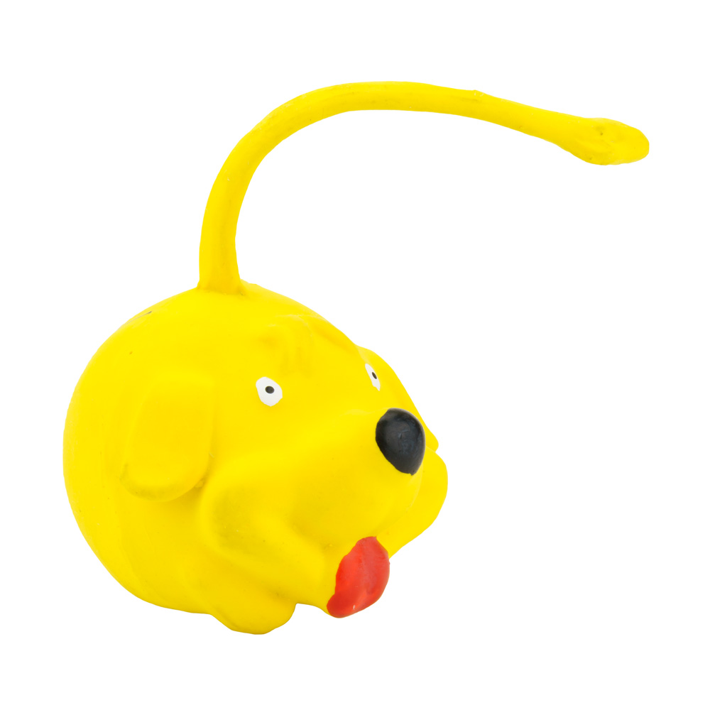 Игрушка Грызлик Ам Собака желтая хвостатая латекс для собак 21 см 3