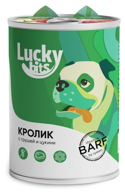Lucky bits Кролик/Груша/Цукини консерва для собак 400 г