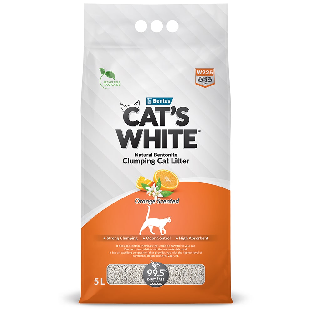 Наполнитель Cat's White Orange комкующийся с ароматом апельсина для кошек 5 л 1