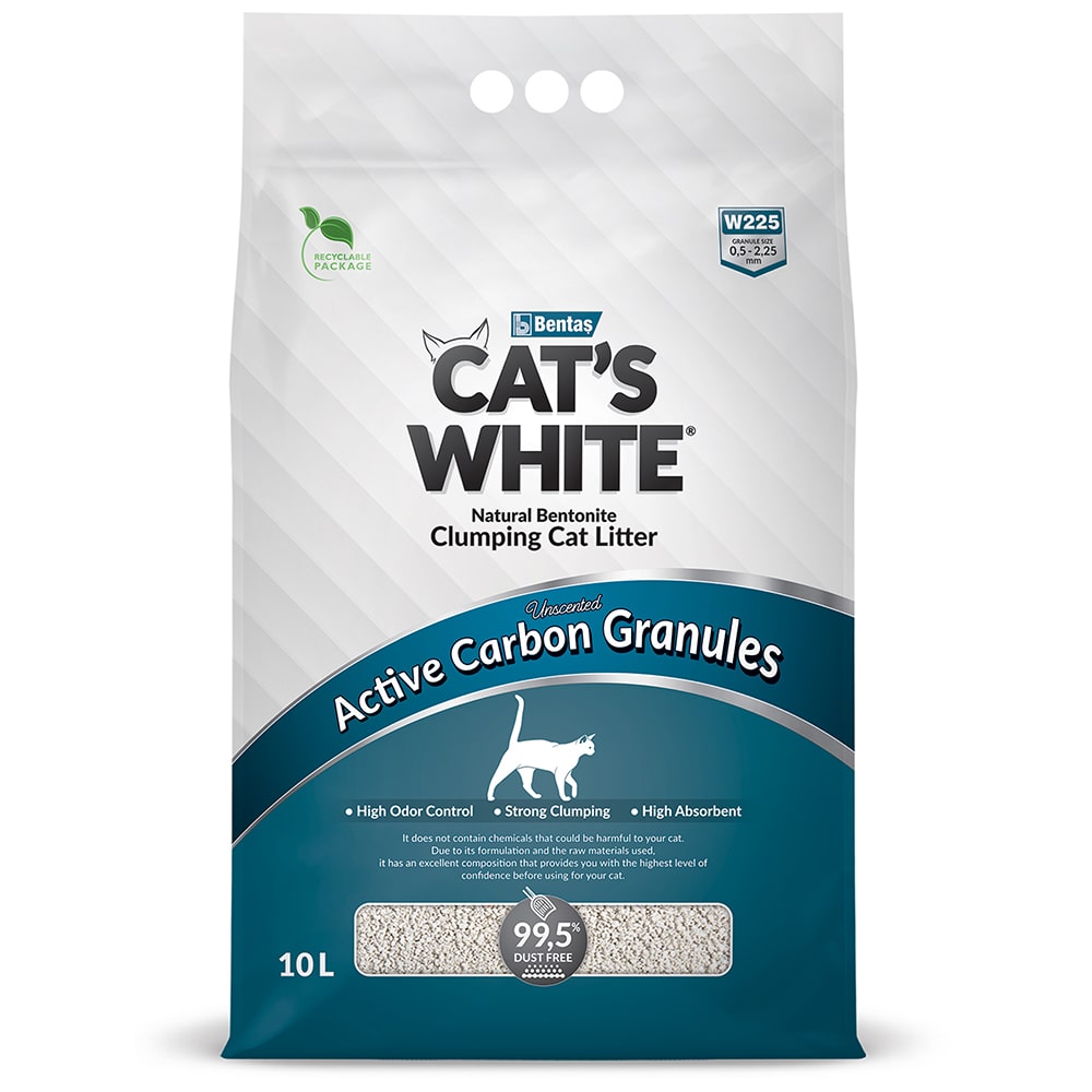 Наполнитель Cat's White Carbon Granules комкующийся с гранулами активированного угля для кошек 10 л 1