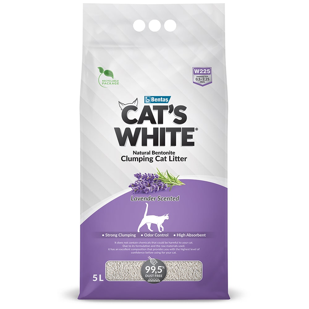 Наполнитель Cat's White Lavender комкующийся с ароматом лаванды для кошек 1