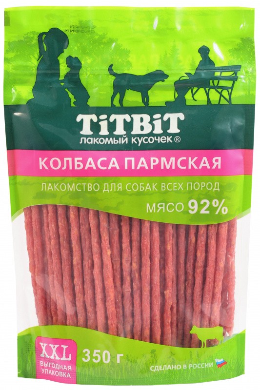 Колбаса Titbit Золотая коллекция Пармская для собак 350 г XXL 