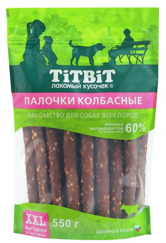 Лакомство Titbit Палочки колбасные для собак 550 г XXL 