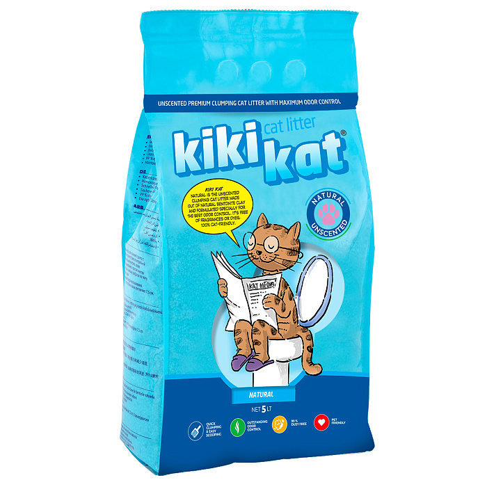 Наполнитель KikiKat комкующийся супер-белый для кошек