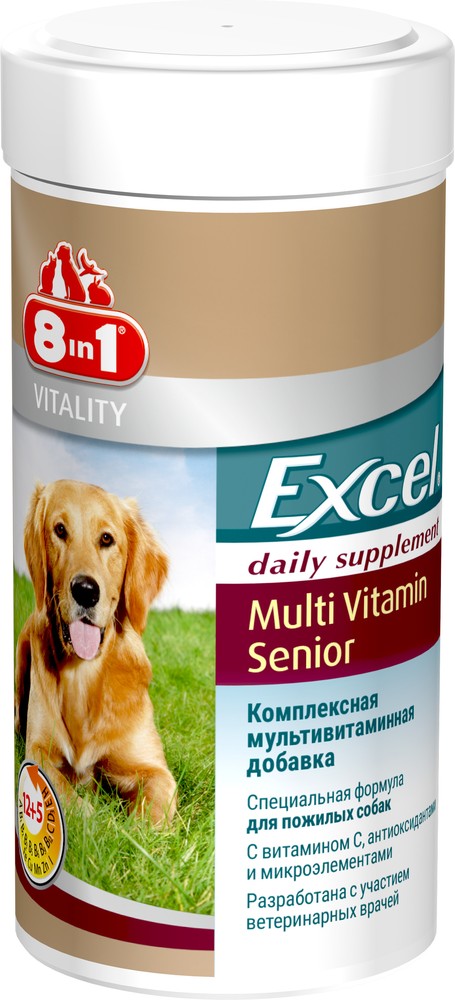 8 in 1 Excel Multi Vitamin Senior корм добавка для стареющих собак 70 шт 1