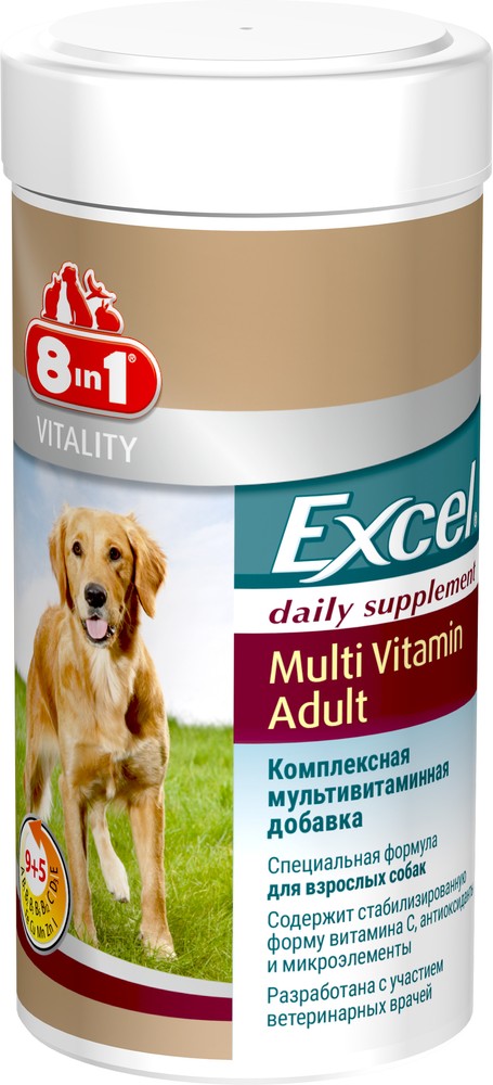 8 in 1 Excel Multi Vitamin Adult кормовая добавка для собак 70 шт