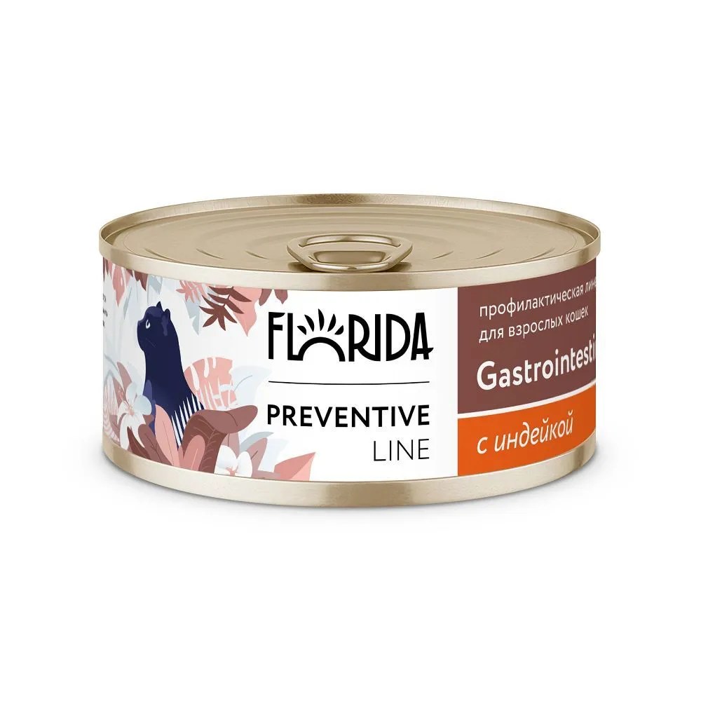 Florida Preventive Line Gastrointestinal Индейка консервы для кошек 100 г
