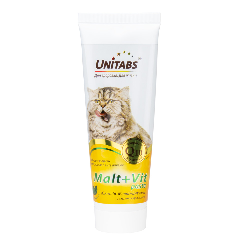 Unitabs Malt + Vit паста для выведения шерсти для кошек 120 мл