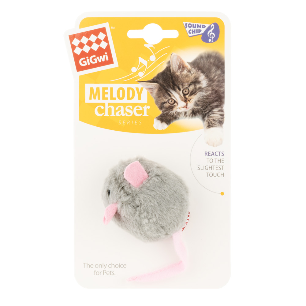 Игрушка GiGwi Мышка с электронным чипом, ткань, для кошек 2
