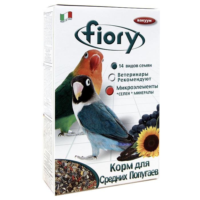 Fiory Parrocchetti Africa корм для средних попугаев 800 г