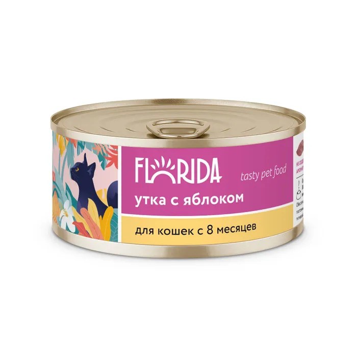 Florida Утка/Яблоко консервы для кошек 100 г