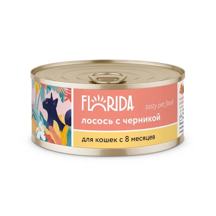 Florida Лосось/Черника консервы для кошек 100 г