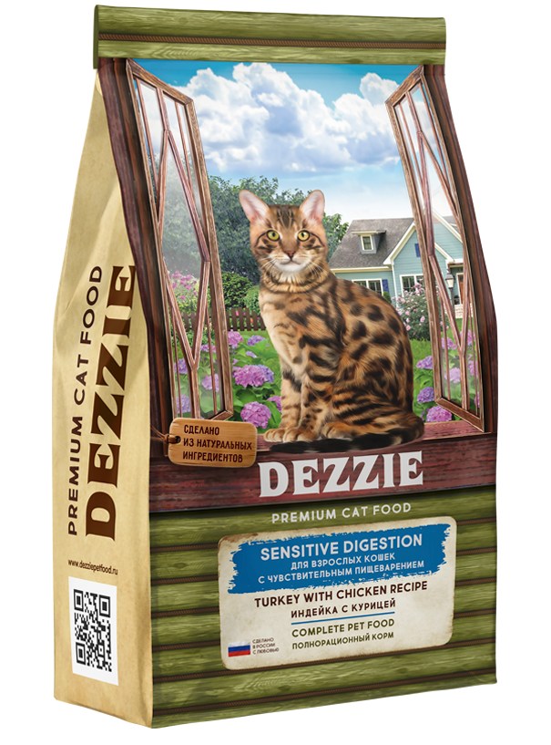 Dezzie Sensitive Digestion Индейка/Курица для кошек 1