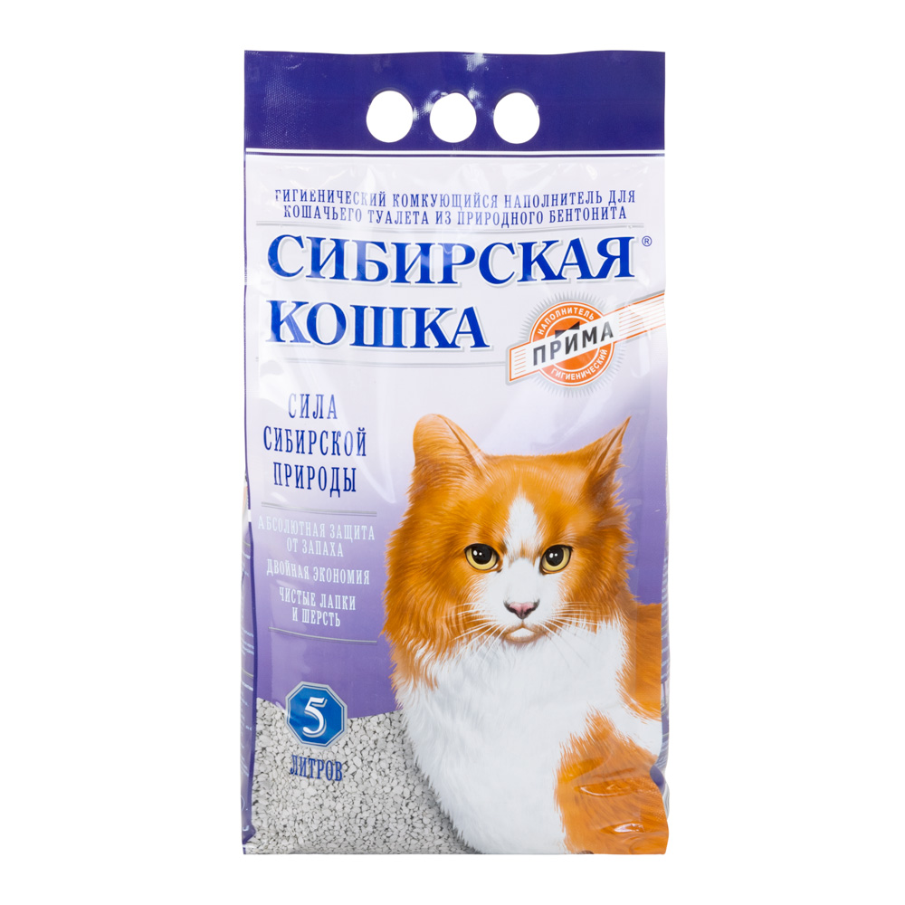 Наполнитель Сибирская Кошка Прима комкующийся для кошек