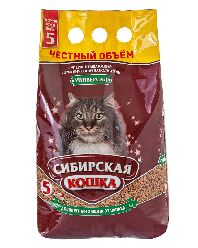 Наполнитель Сибирская Кошка Универсал впитывающий для кошек 1
