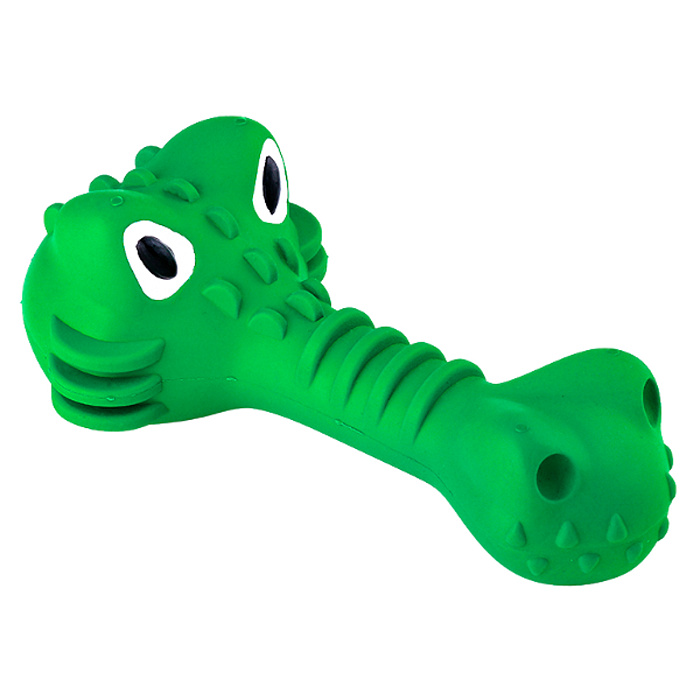 Игрушка Mr. Kranch Крокодил с пищалкой с ароматом курицы зеленый для собак 18 см