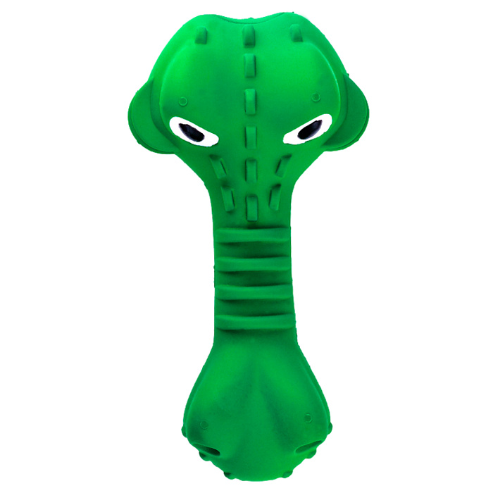 Игрушка Mr. Kranch Крокодил с пищалкой с ароматом курицы зеленый для собак 18 см 4