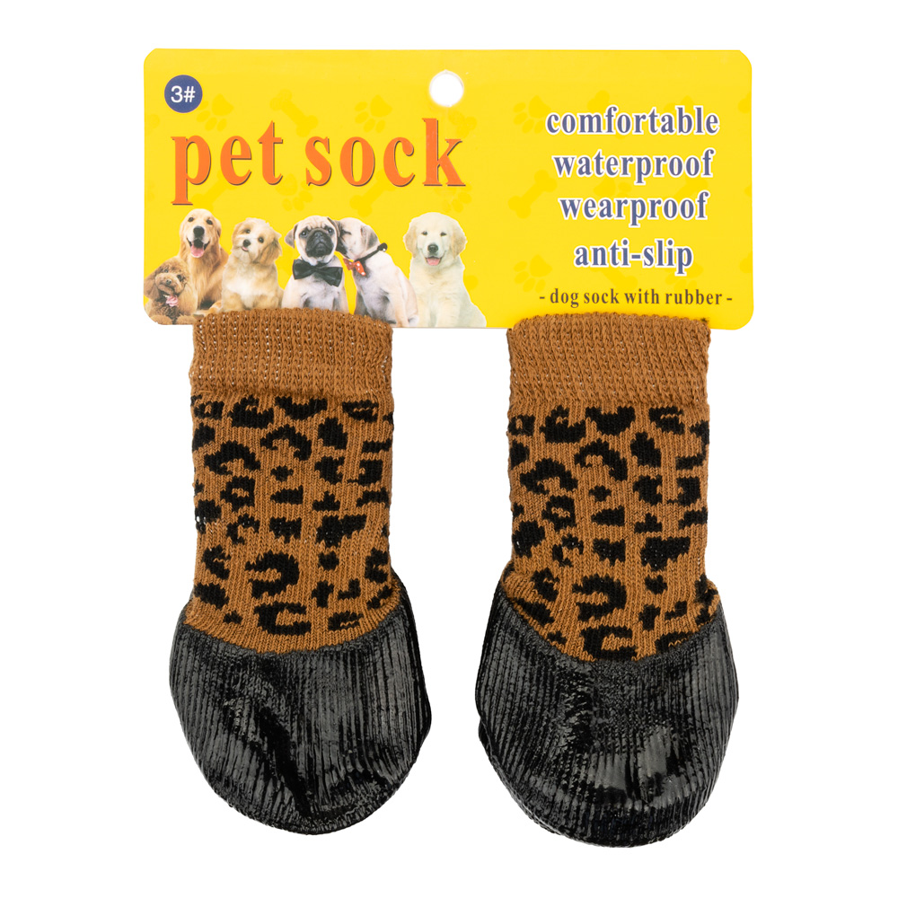 Носки PetFashion Гепард водоотталкивающие бежевые для собак (4 шт) 1