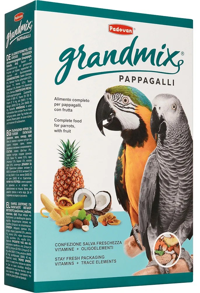 Padovan Pappagalli Grandmix корм для крупных попугаев 600 г