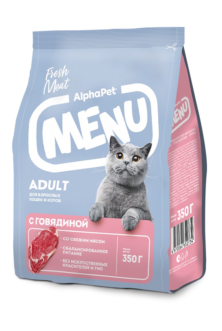 AlphaPet Adult Menu Говядина для кошек 1