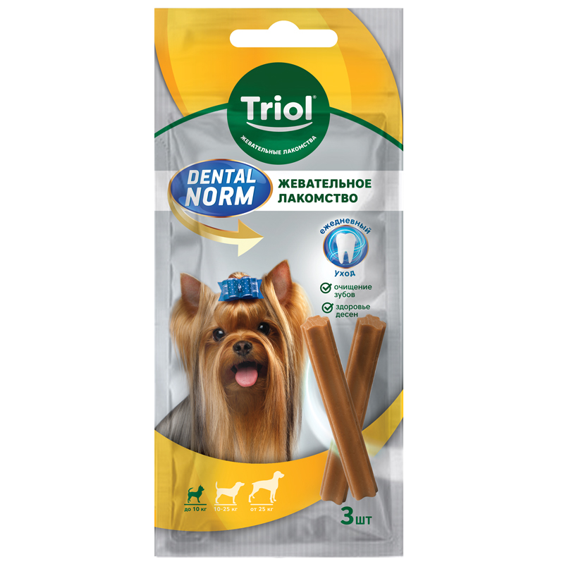 Лакомство Triol Dental Norm Палочки жевательные для собак мелких пород 45 г (3 шт)