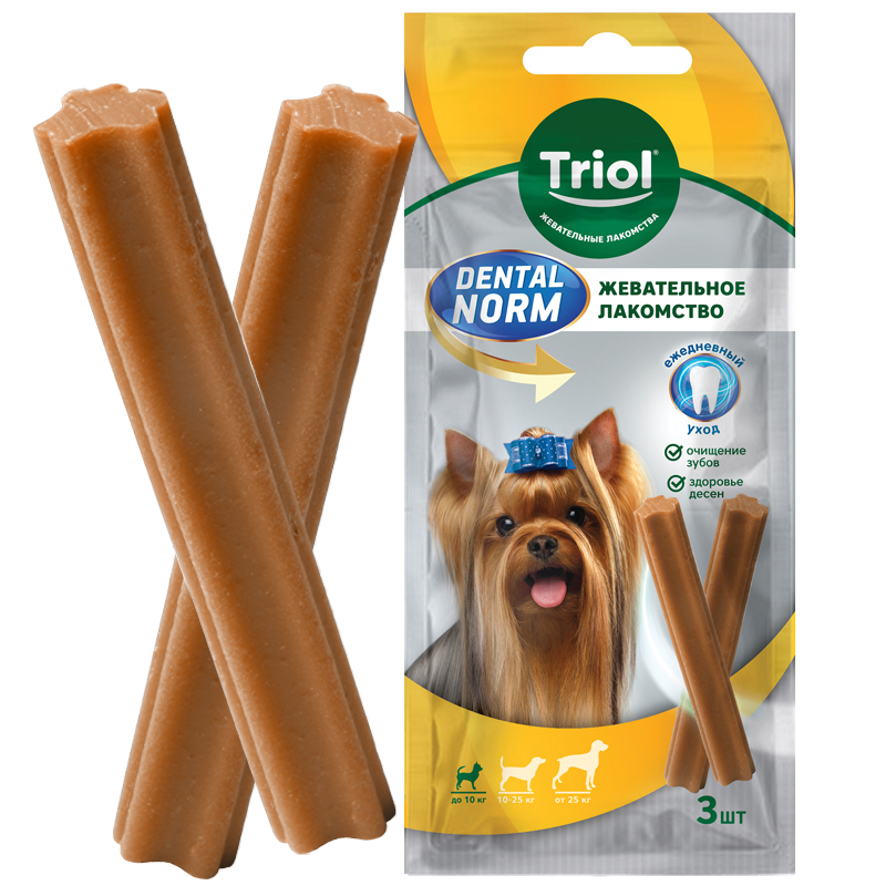 Лакомство Triol Dental Norm Палочки жевательные для собак мелких пород 45 г (3 шт) 3