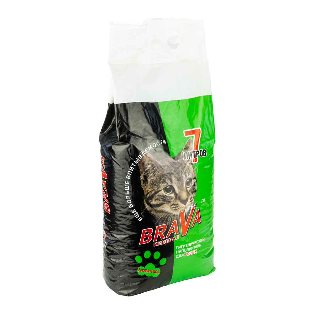 Наполнитель Brava впитывающий минерал для кошек 7 л (4,14 кг)