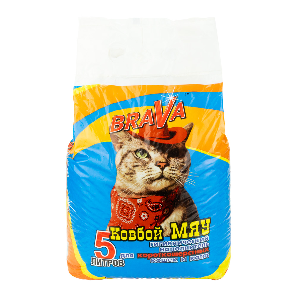 Наполнитель Brava Ковбой Мяу гигиенический для короткошерстных кошек и котят 5 л (3 кг) 2