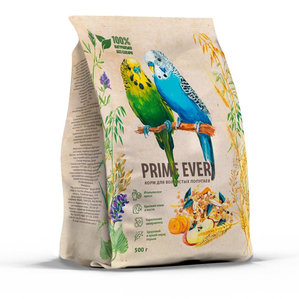 Prime Ever корм для волнистых попугаев 500 г