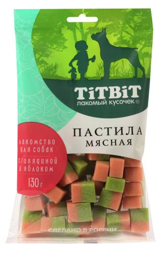Лакомство TitBit Пастила мясная Говядина/Яблоко для собак 130 г