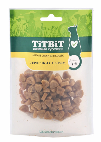 Лакомство TitBit Сердечки с сыром для кошек 50 г