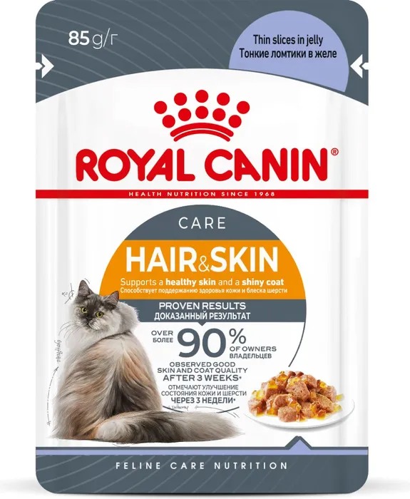 Royal Canin Hair&Skin в желе пауч для кошек 85 г
