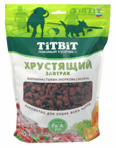 Лакомство TitBit Хрустящий завтрак Баранина/Тыква/Морковь/Зелень для собак 700 г