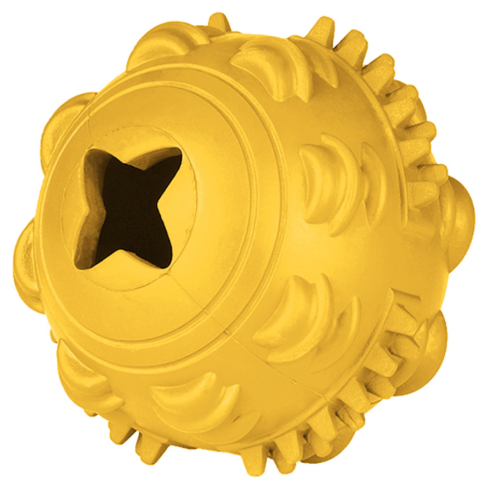 Игрушка Mr. Kranch Мяч с ароматом сливок желтый для собак 8 см 1