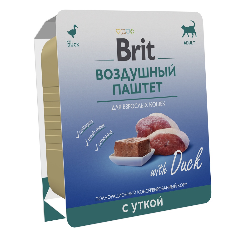Brit Premium Adult Утка воздушный паштет ламистер для кошек 100 г 2