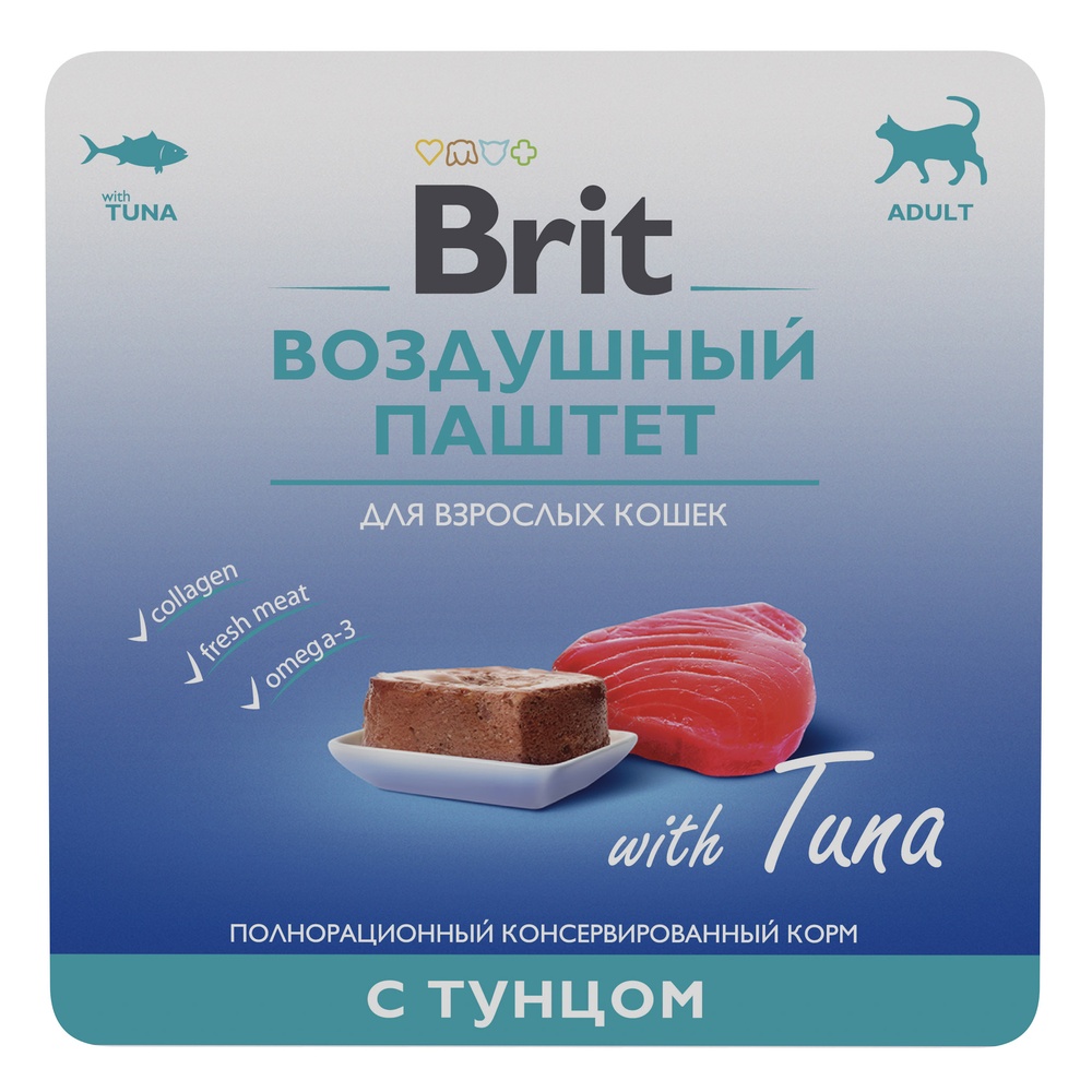 Brit Premium Adult Тунец воздушный паштет лам для кошек 100 г