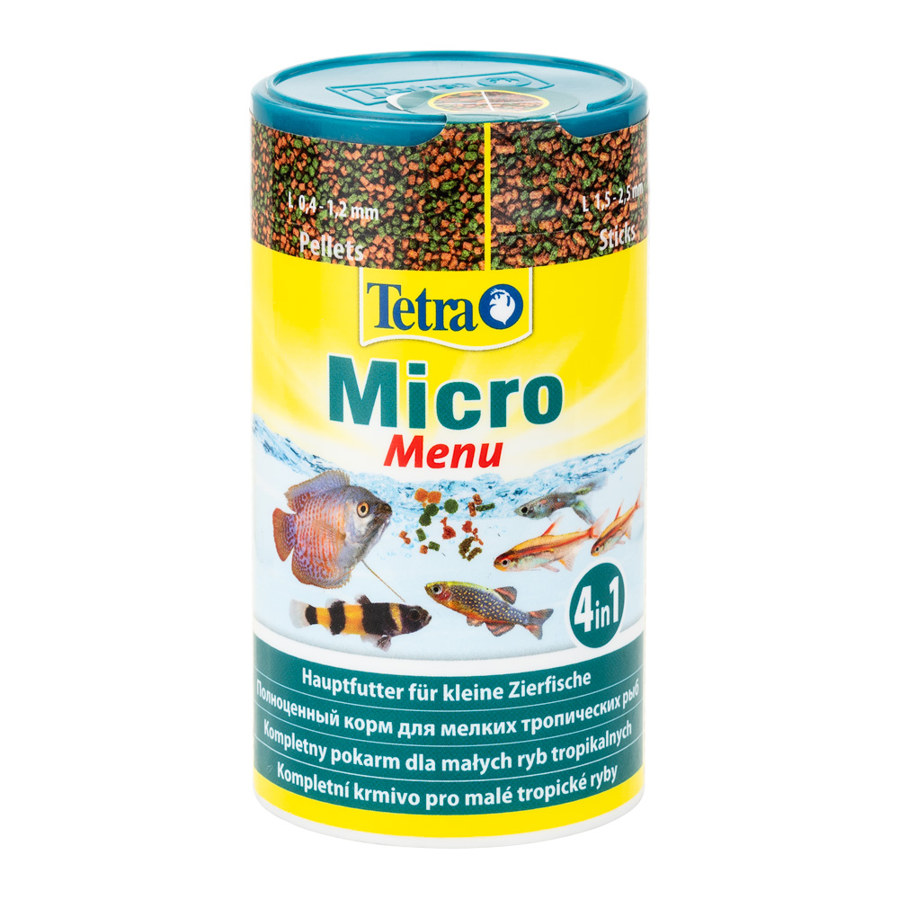 Tetra Micro Menu 100ml 4 вида корма (гран,палоч,шарик,чипсы) 1