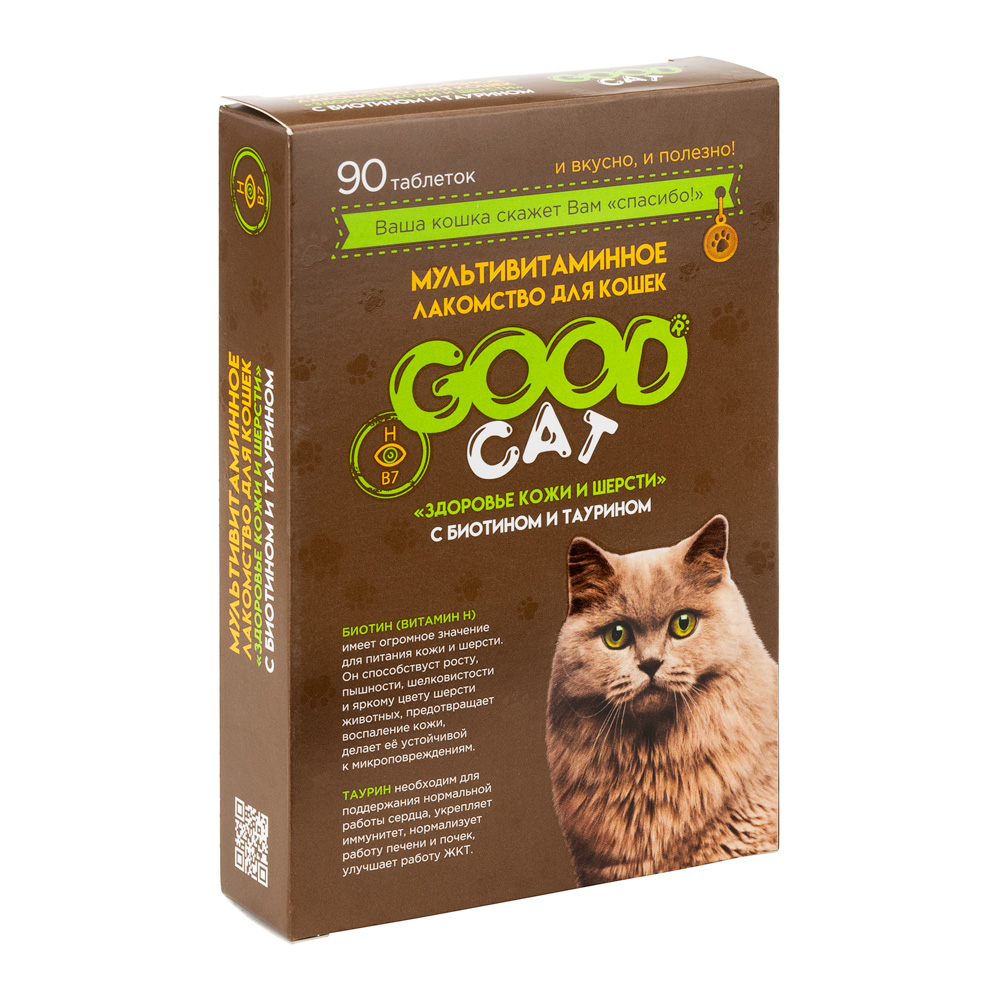 Good Cat Мультивитаминное лакомство "Здоровье кожи и шерсти" для кошек 90 шт 1