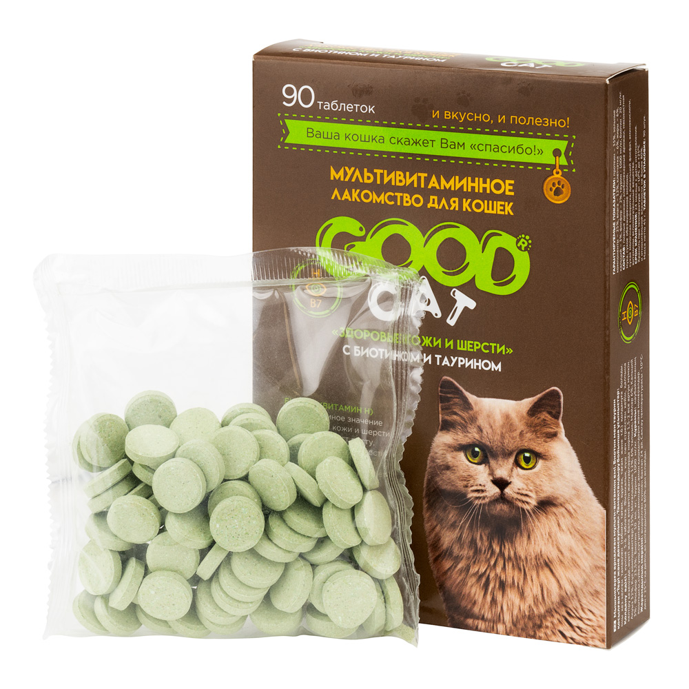 Good Cat Мультивитаминное лакомство "Здоровье кожи и шерсти" для кошек 90 шт 2