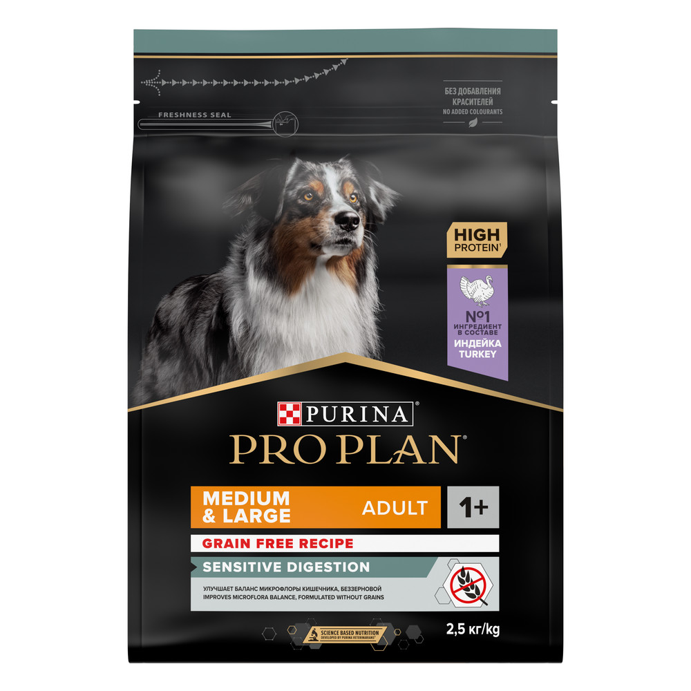 Pro Plan Optidigest Grain Free Medium Adult Индейка для собак