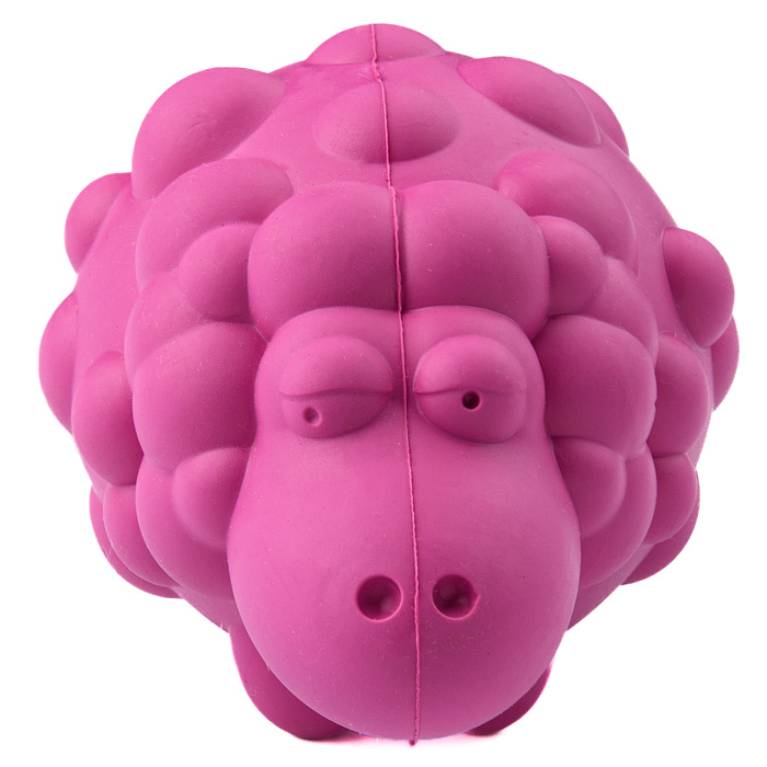 Игрушка Mr.Kranch Овечка с пищалкой с ароматом бекона розовая для собак 8,5*12 см 4