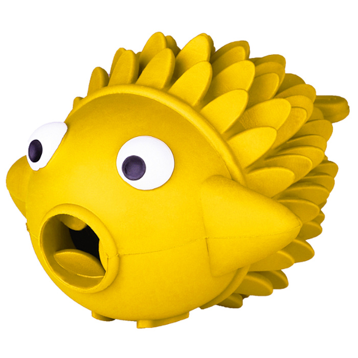 Игрушка Mr. Kranch Рыбы-ёрш желтый для собак 12 см 1