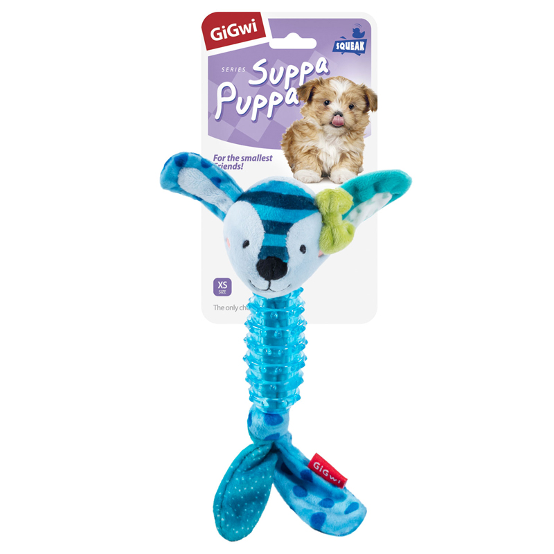Игрушка GiGwi Suppa Puppa Заяц с пищалкой для собак 15 см 2