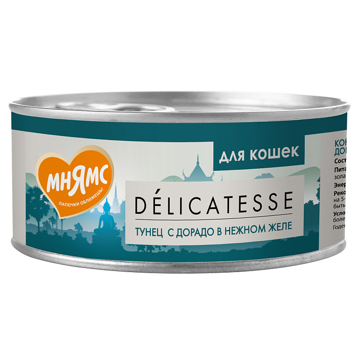 Мнямс Delicatesse Тунец/Дорадо в нежном желе консерва для кошек 70 г