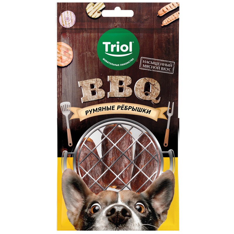 Лакомство Triol BBQ Румяные рёбрышки для собак 110 г 1