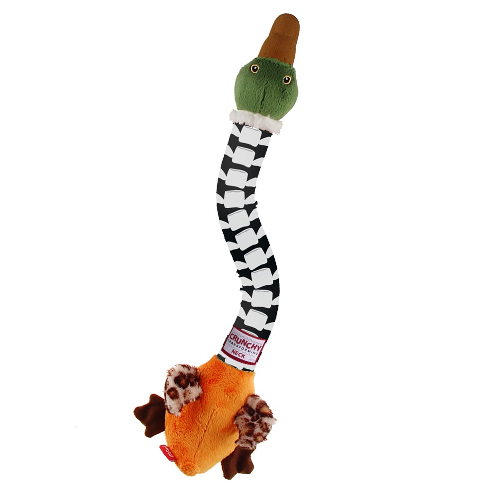 Игрушка GiGwi Crunchy Neck Утка с хрустящей шеей и пищалкой для собак 54 см