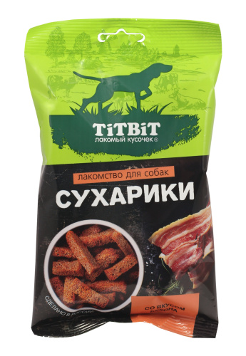 Лакомство TitBit Сухарики со вкусом бекона для собак 55 г