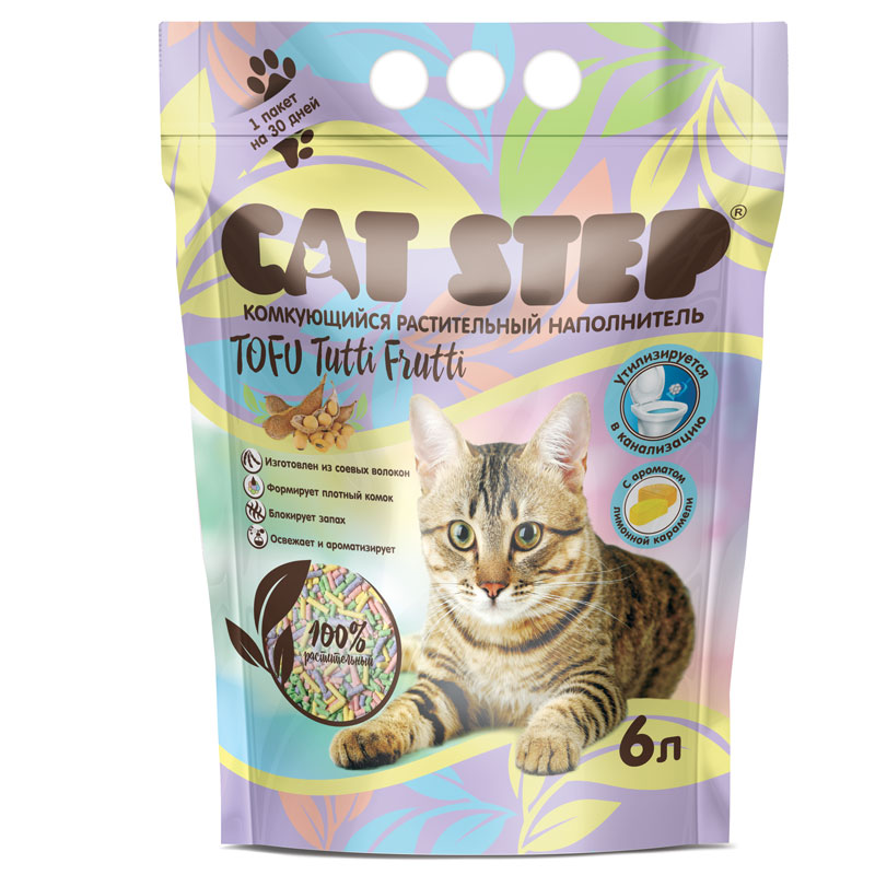 Наполнитель комкующийся Cat Step Tofu Tutti Frutti для кошек 1