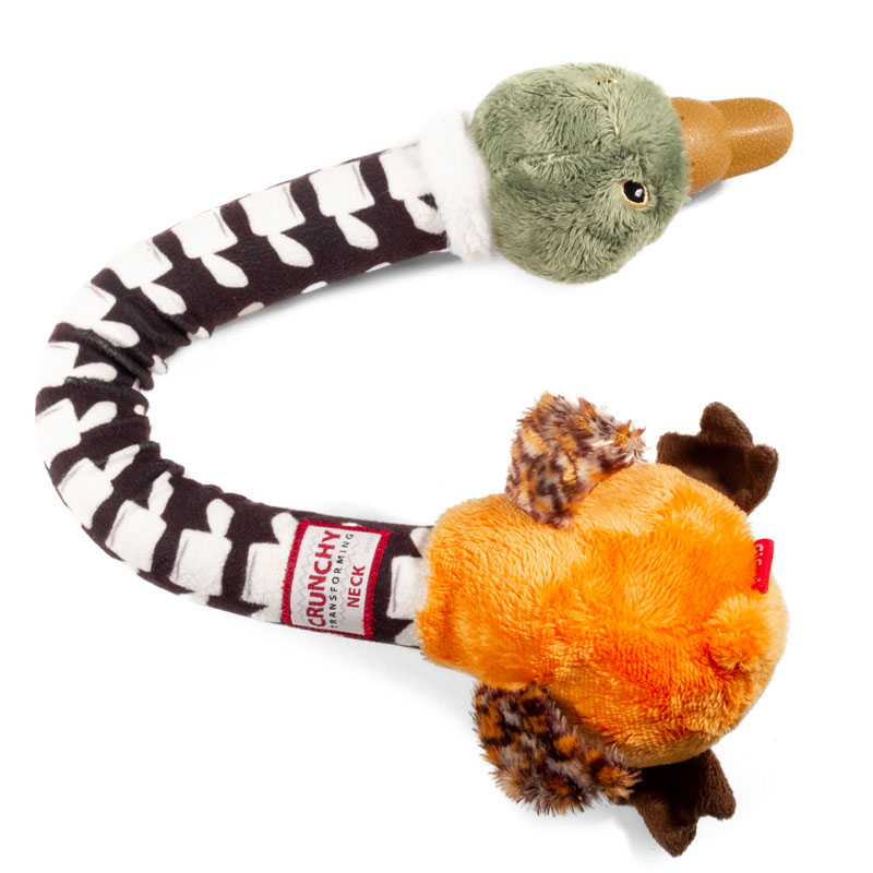 Игрушка GiGwi Crunchy Neck Утка с хрустящей шеей и пищалкой для собак 54 см 2