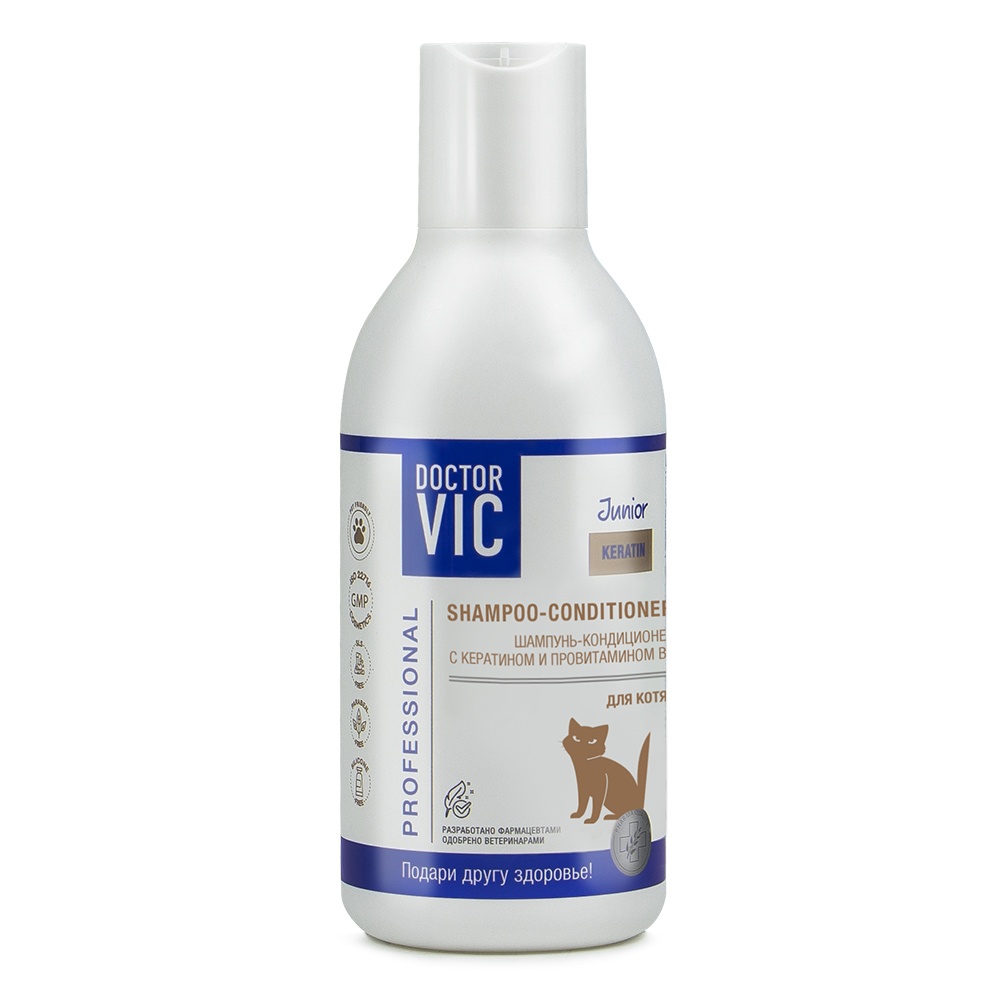 Шампунь-кондиционер Doctor VIC Кератин/провитамин B5 для котят 200 мл 1